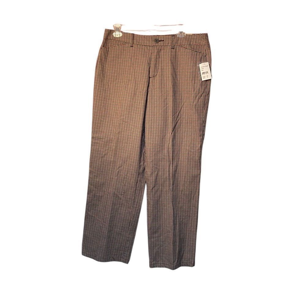 NWT khakis & Co woman’s plaid print straight leg trousers size 12